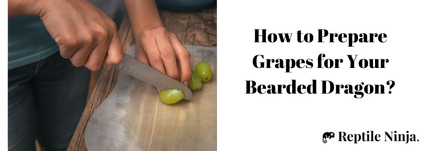 Chopping green grapes in wooden cutting board